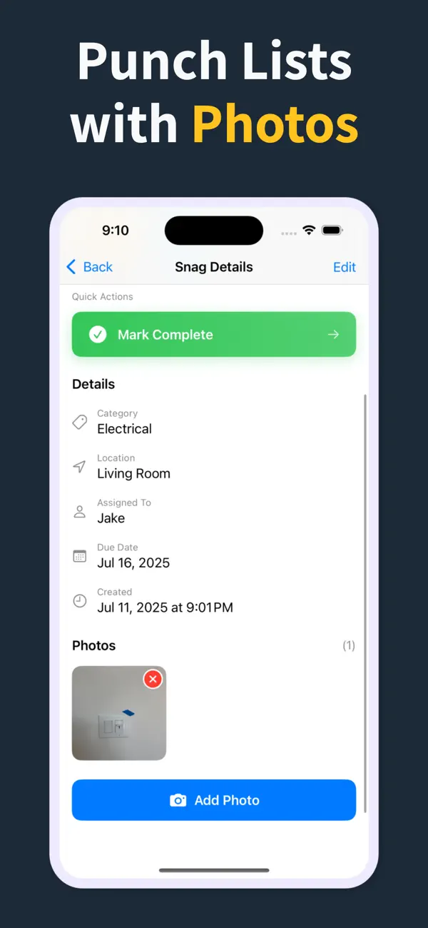 Punch List screenshot 1