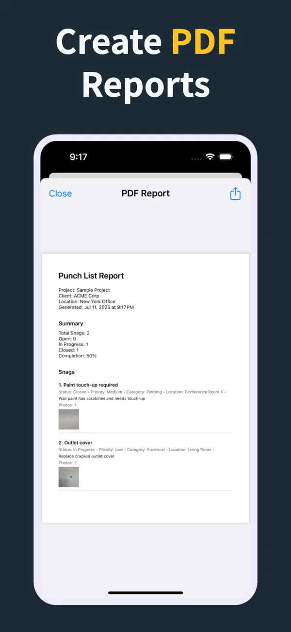 Punch List screenshot 2